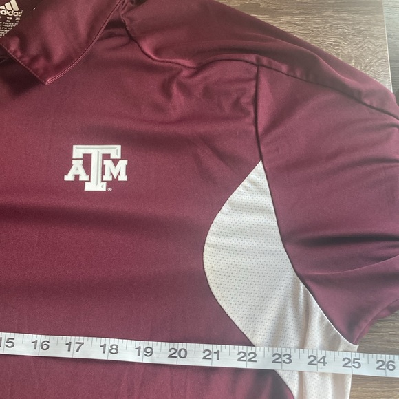 Men's Pre Owned adidas Maroon Texas A&M Aggies Polo XL - Picture 5 of 8